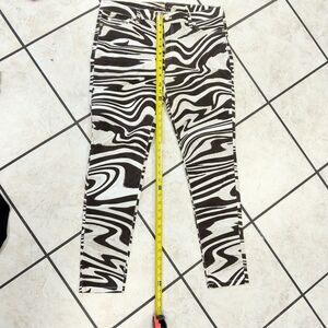 Michael Kors Skinny Sz 12 Junior Zebra Print Jeggins - Black and White
